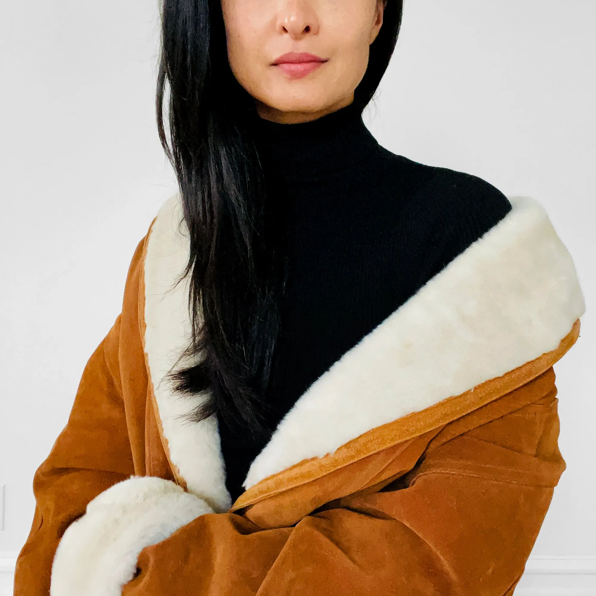 1980s Suede and Faux-Fur Quilted Coat