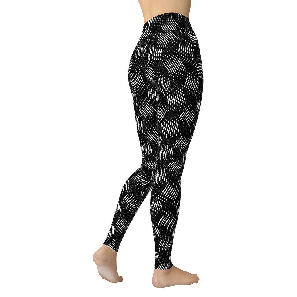 3D Black Pattern Yoga Leggings