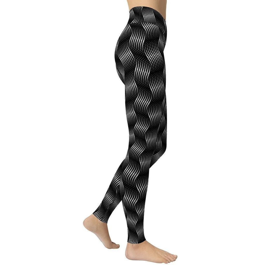 3D Black Pattern Yoga Leggings