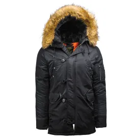 Alpha Industries Men's Black Slim Fit N-3B Parka