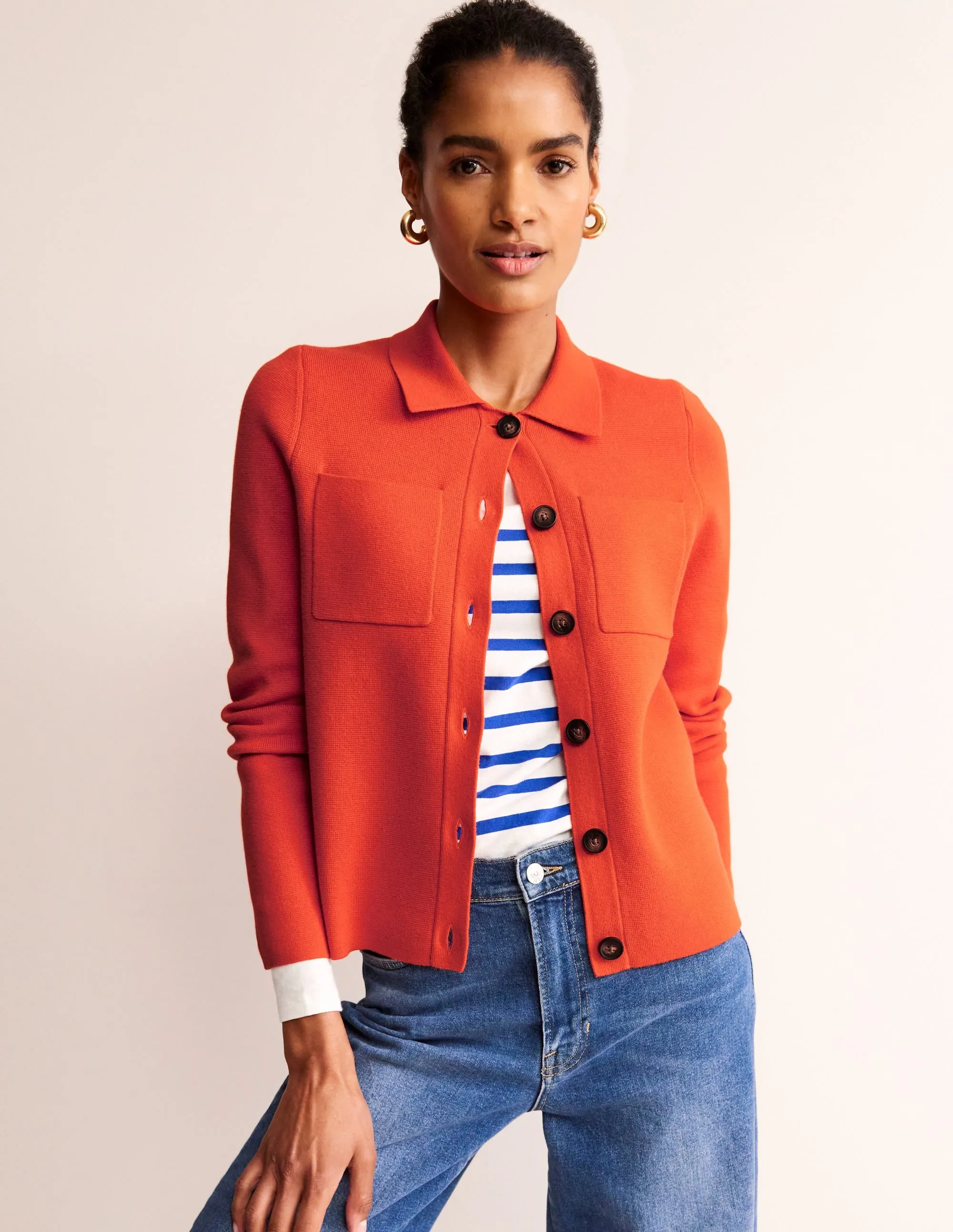 Astrid Knitted Shirt-Gladioli Orange