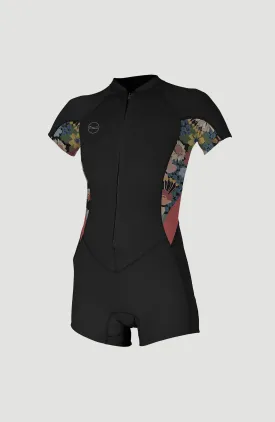 Bahia 2/1mm Front Zip Shortsleeve Spring Wetsuit | BLACK/TWIGGY/TEA ROSE