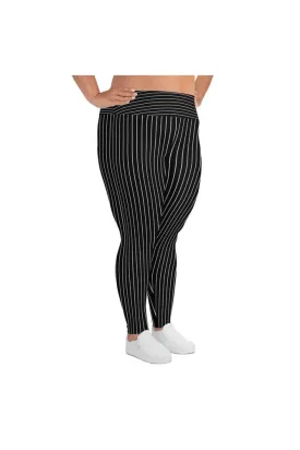 Black Stripe Plus Size Leggings