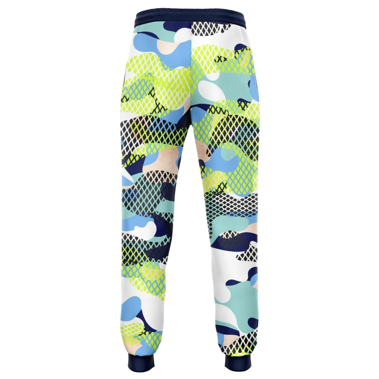 Blue and Lime Eco-Poly Camo Unisex Joggers