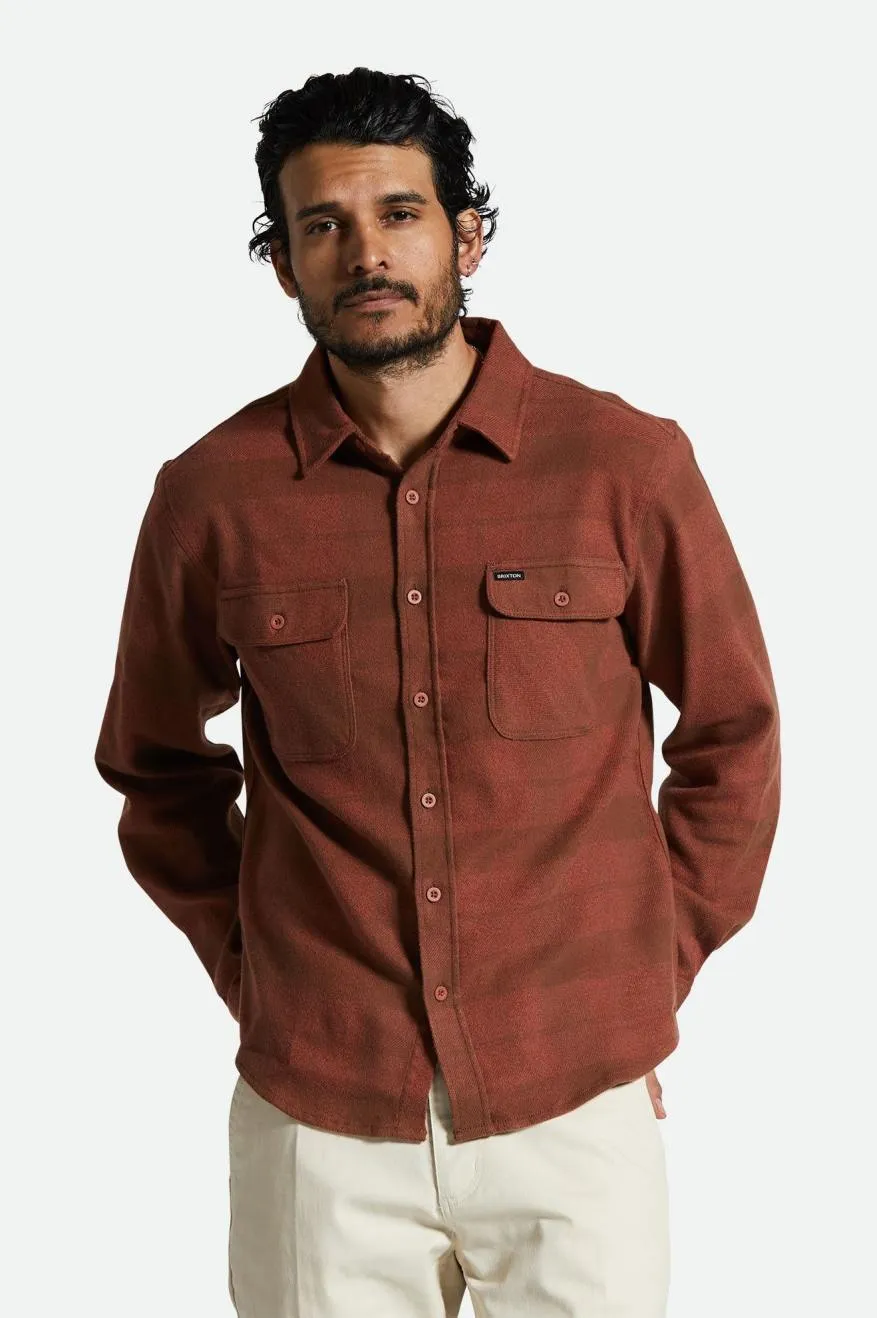 Bowery Stretch Water Resistant L/S Flannel - Sepia/Terracotta