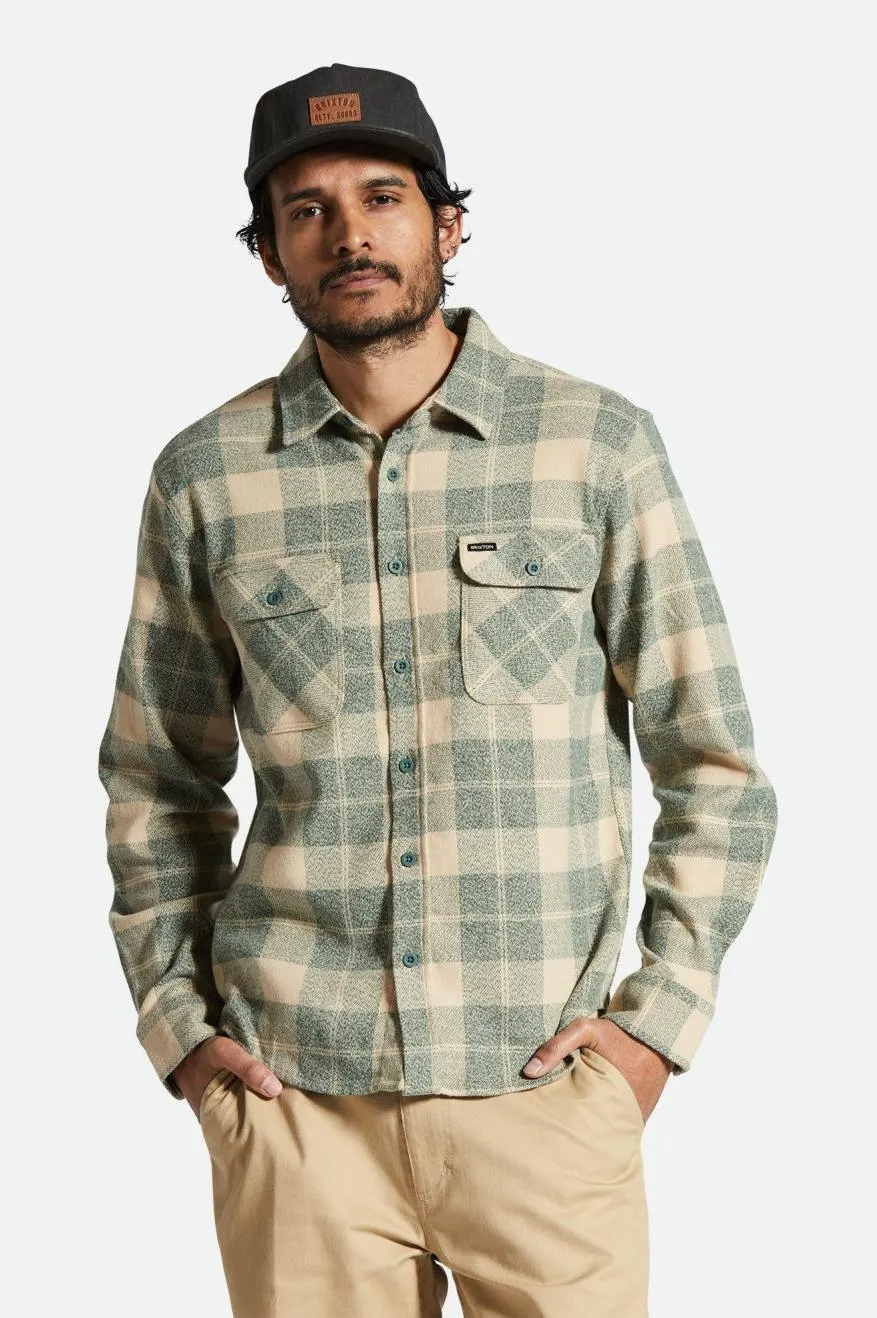 Bowery Stretch Water Resistant L/S Flannel - Trekking Green/Oatmilk