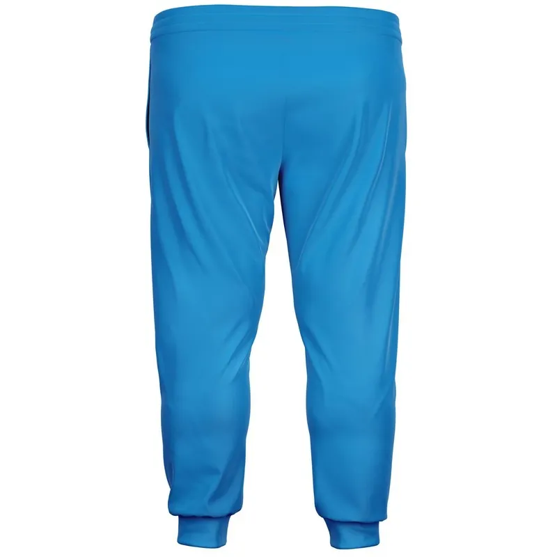 Bright Blue Cyan Joggers | Unisex | with PLUS sizes | Bright Pure Blue Cyan | C100M25Y0K0