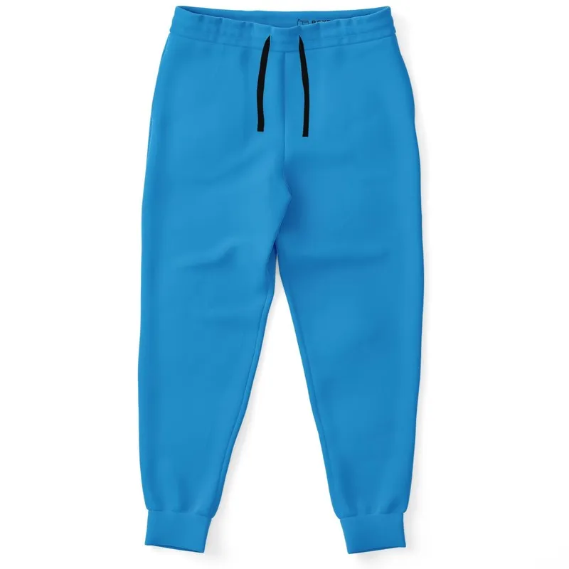 Bright Blue Cyan Joggers | Unisex | with PLUS sizes | Bright Pure Blue Cyan | C100M25Y0K0