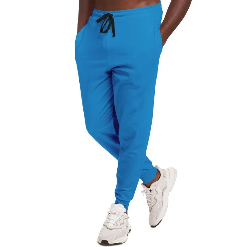 Bright Blue Cyan Joggers | Unisex | with PLUS sizes | Bright Pure Blue Cyan | C100M25Y0K0