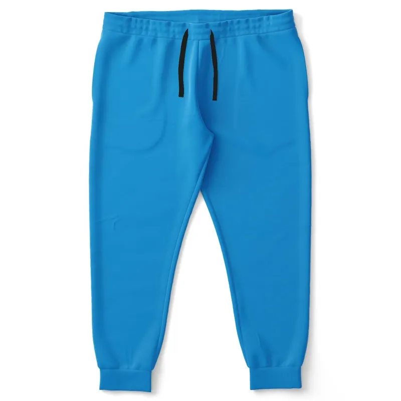 Bright Blue Cyan Joggers | Unisex | with PLUS sizes | Bright Pure Blue Cyan | C100M25Y0K0