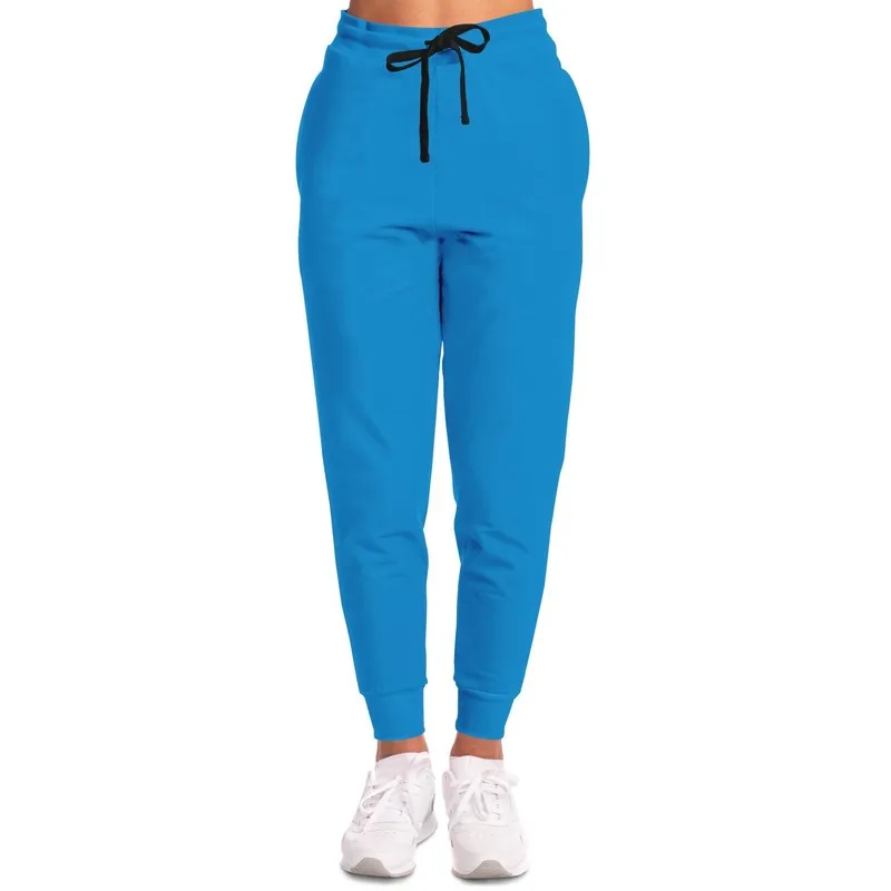 Bright Blue Cyan Joggers | Unisex | with PLUS sizes | Bright Pure Blue Cyan | C100M25Y0K0