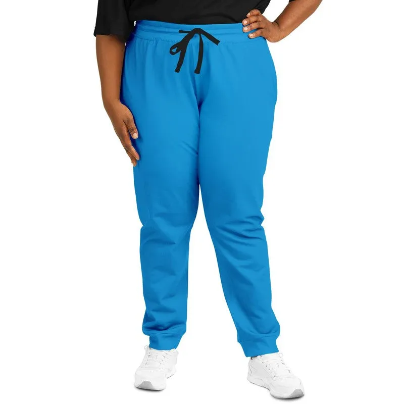 Bright Blue Cyan Joggers | Unisex | with PLUS sizes | Bright Pure Blue Cyan | C100M25Y0K0