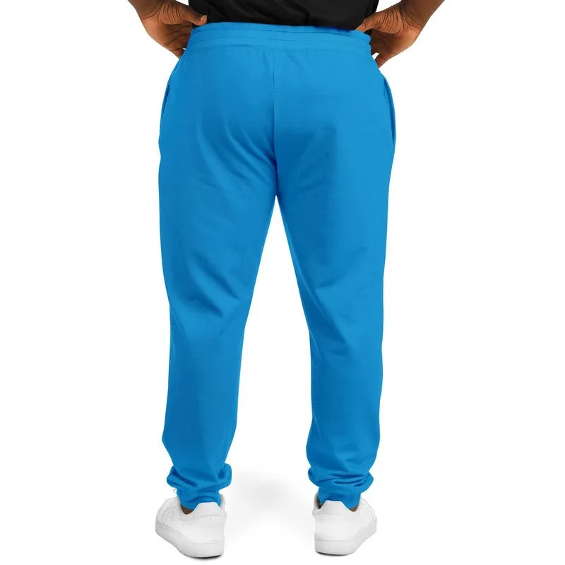 Bright Blue Cyan Joggers | Unisex | with PLUS sizes | Bright Pure Blue Cyan | C100M25Y0K0