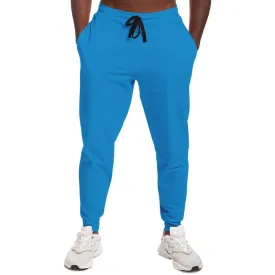 Bright Blue Cyan Joggers | Unisex | with PLUS sizes | Bright Pure Blue Cyan | C100M25Y0K0