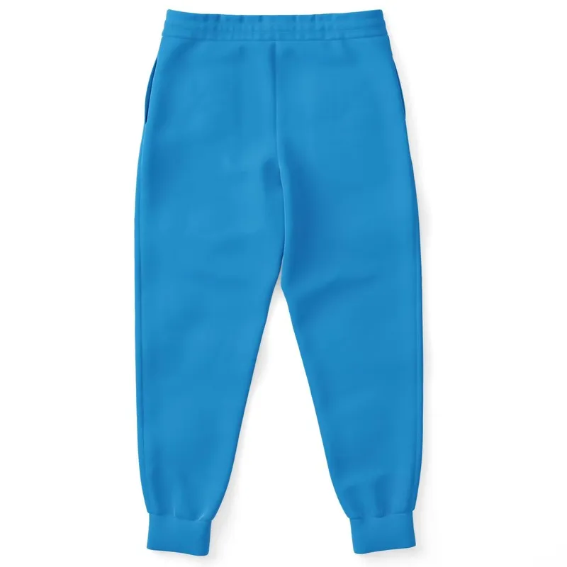 Bright Blue Cyan Joggers | Unisex | with PLUS sizes | Bright Pure Blue Cyan | C100M25Y0K0