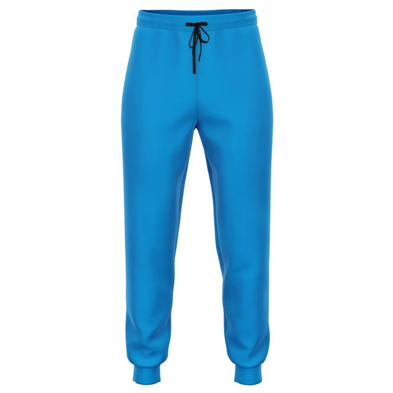 Bright Blue Cyan Joggers | Unisex | with PLUS sizes | Bright Pure Blue Cyan | C100M25Y0K0