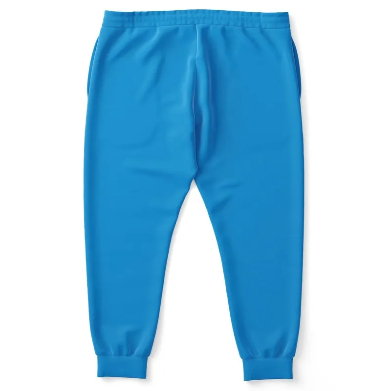 Bright Blue Cyan Joggers | Unisex | with PLUS sizes | Bright Pure Blue Cyan | C100M25Y0K0