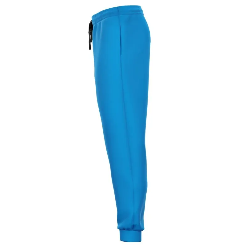 Bright Blue Cyan Joggers | Unisex | with PLUS sizes | Bright Pure Blue Cyan | C100M25Y0K0