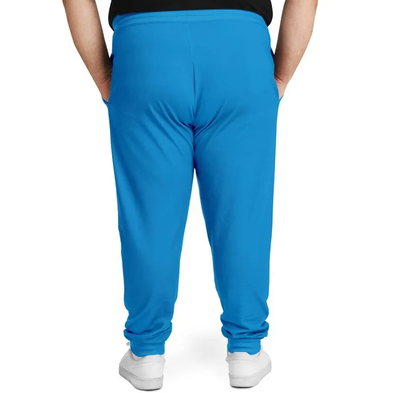 Bright Blue Cyan Joggers | Unisex | with PLUS sizes | Bright Pure Blue Cyan | C100M25Y0K0