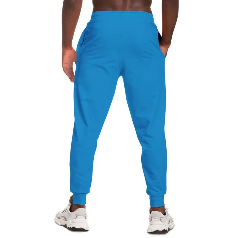 Bright Blue Cyan Joggers | Unisex | with PLUS sizes | Bright Pure Blue Cyan | C100M25Y0K0