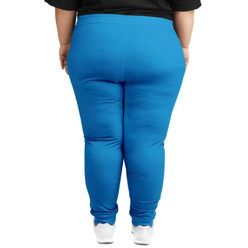 Bright Blue Cyan Joggers | Unisex | with PLUS sizes | Bright Pure Blue Cyan | C100M25Y0K0