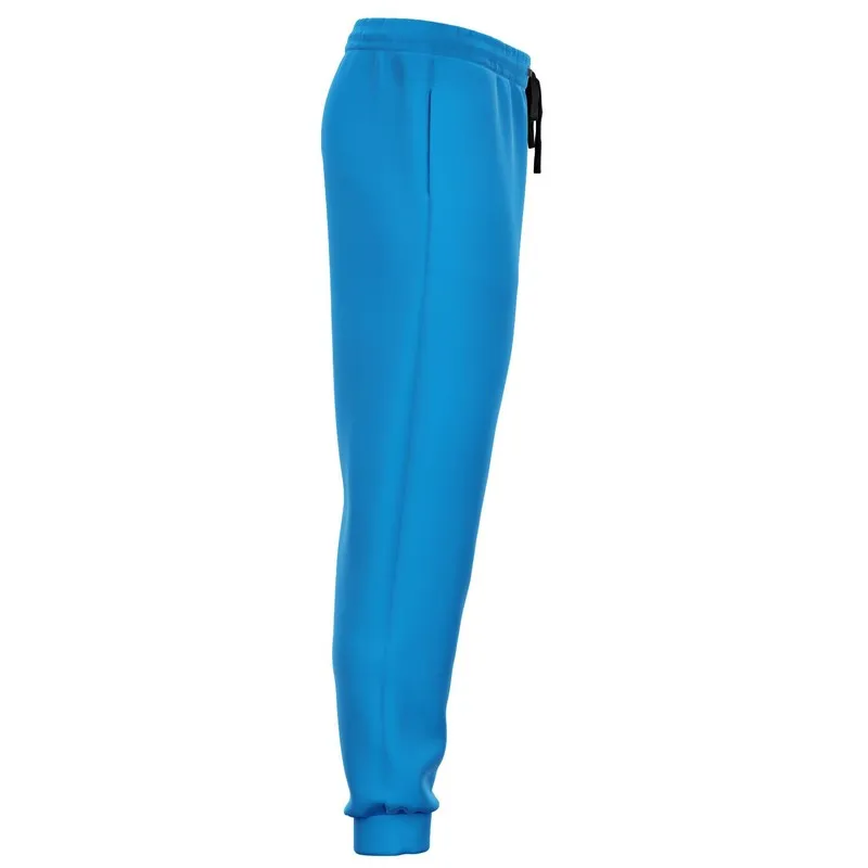 Bright Blue Cyan Joggers | Unisex | with PLUS sizes | Bright Pure Blue Cyan | C100M25Y0K0