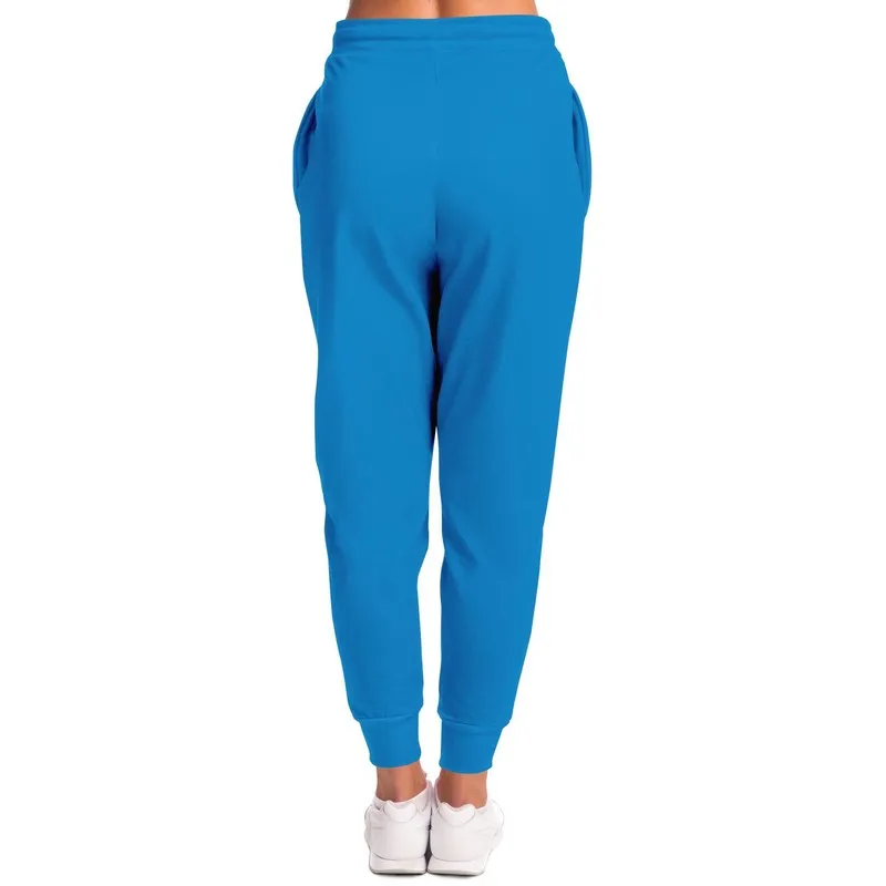 Bright Blue Cyan Joggers | Unisex | with PLUS sizes | Bright Pure Blue Cyan | C100M25Y0K0