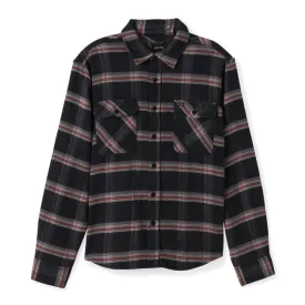 Brixton - Bowery Stretch Water Resistant Flannel Black/Charcoal/Barn Red