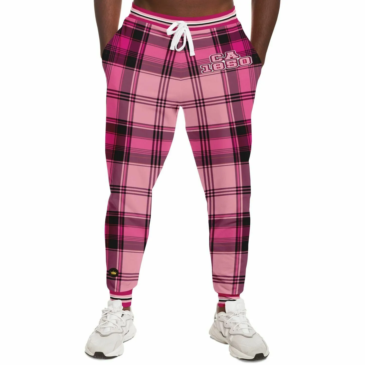 CA 1850 Pink Plaidster Eco-Poly Unisex Joggers