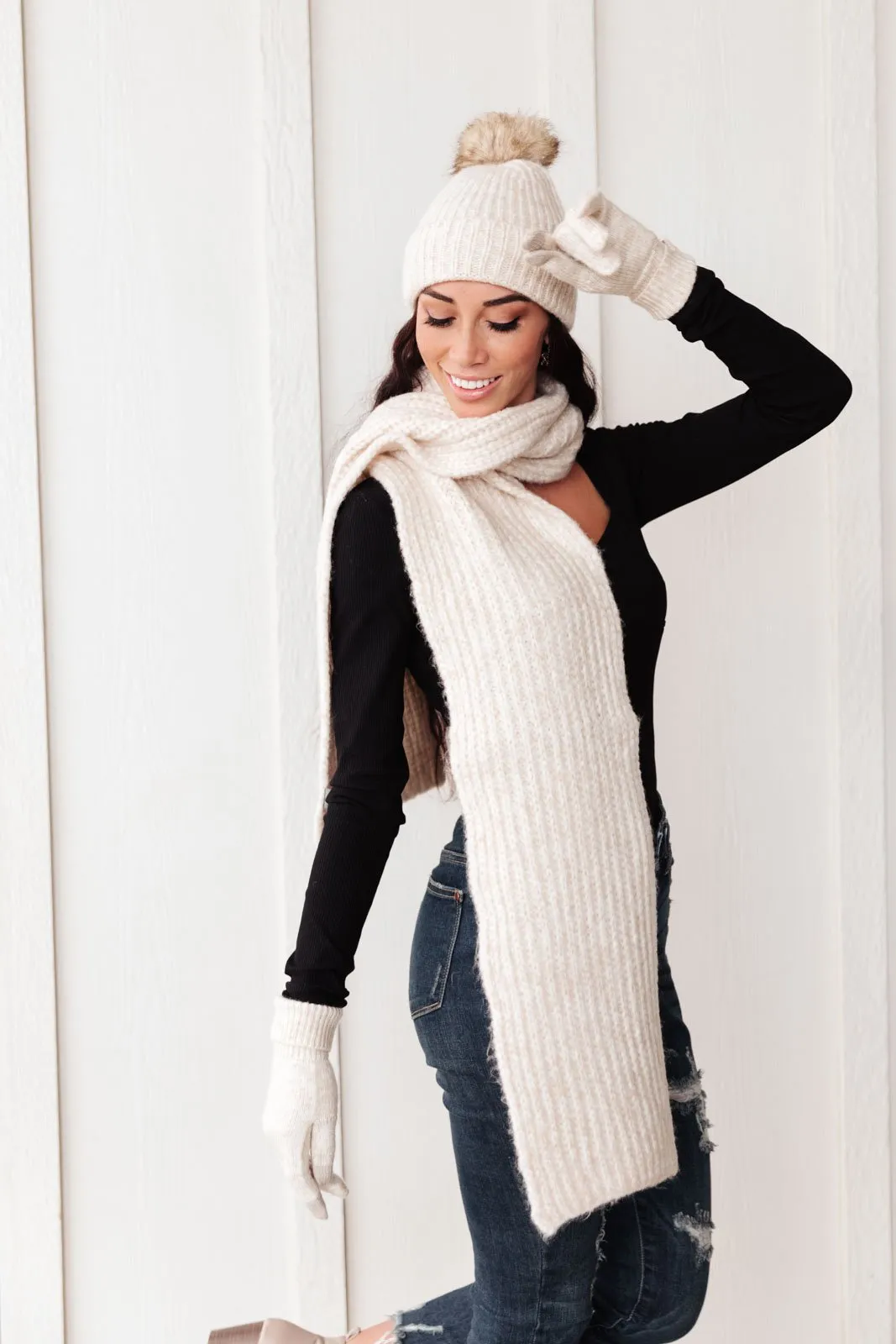 Classic Rib Scarf in Oatmeal