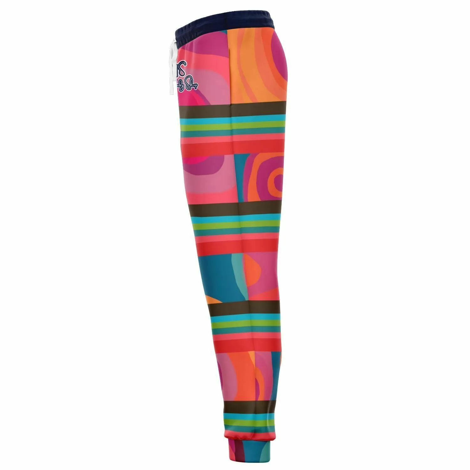 Color Bright Retro Geo Stripe Eco-Poly Unisex Joggers