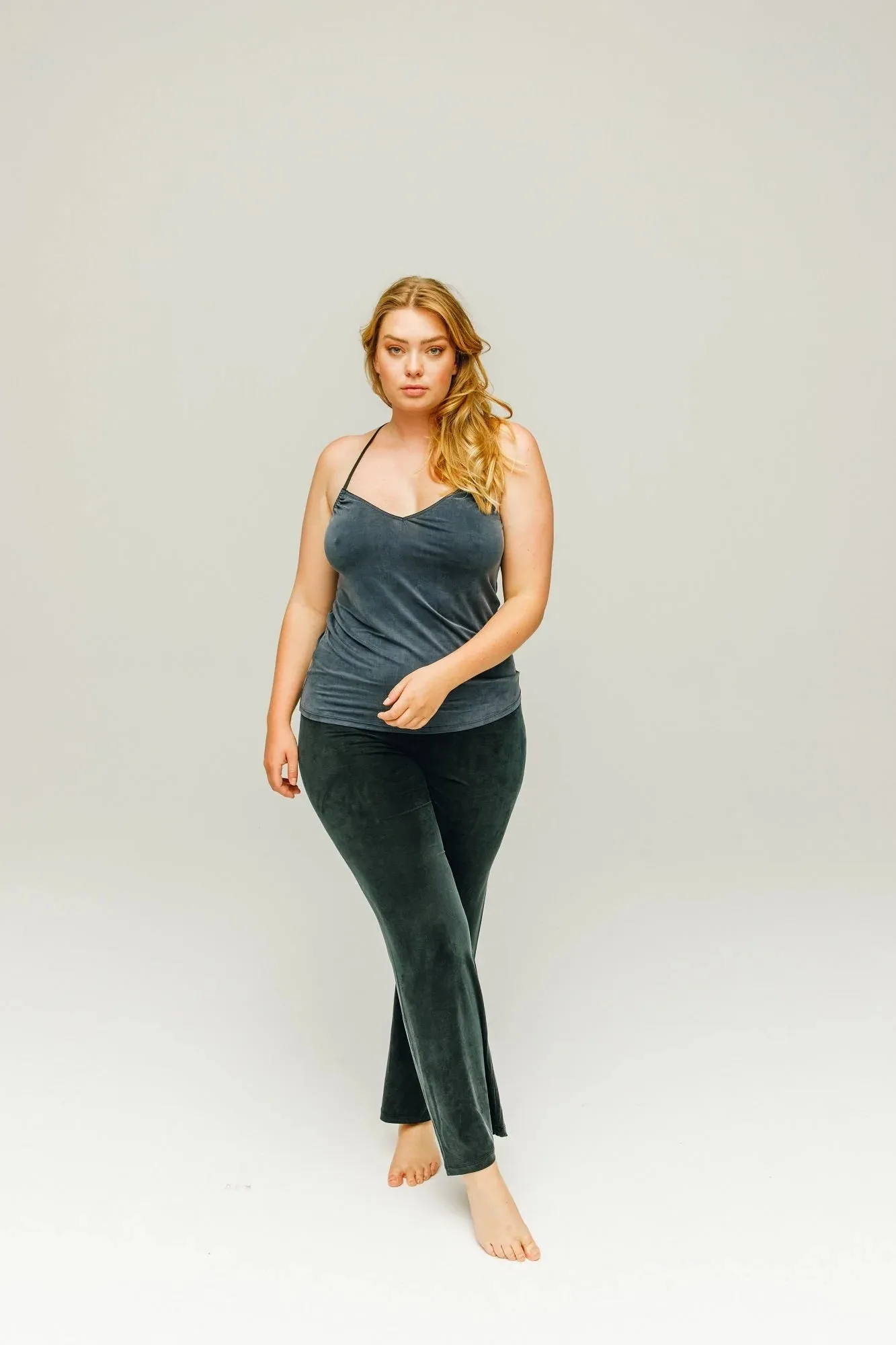 cupro pant - high waist - graphite