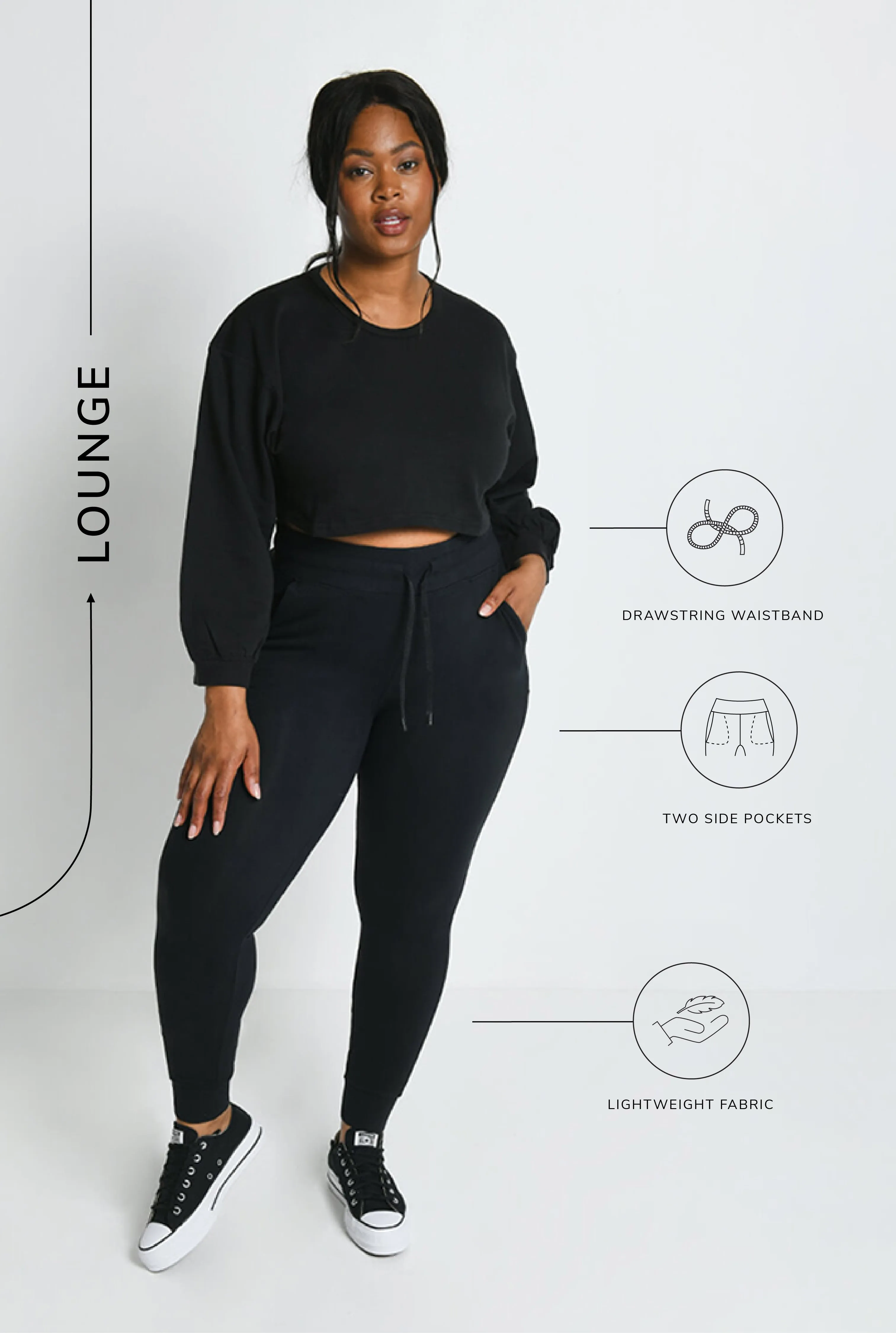 Curve Recharge High Waisted Joggers - Black