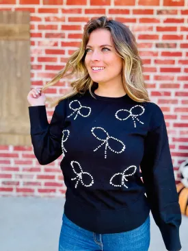 Darling I Might Embellished Bow Sweater