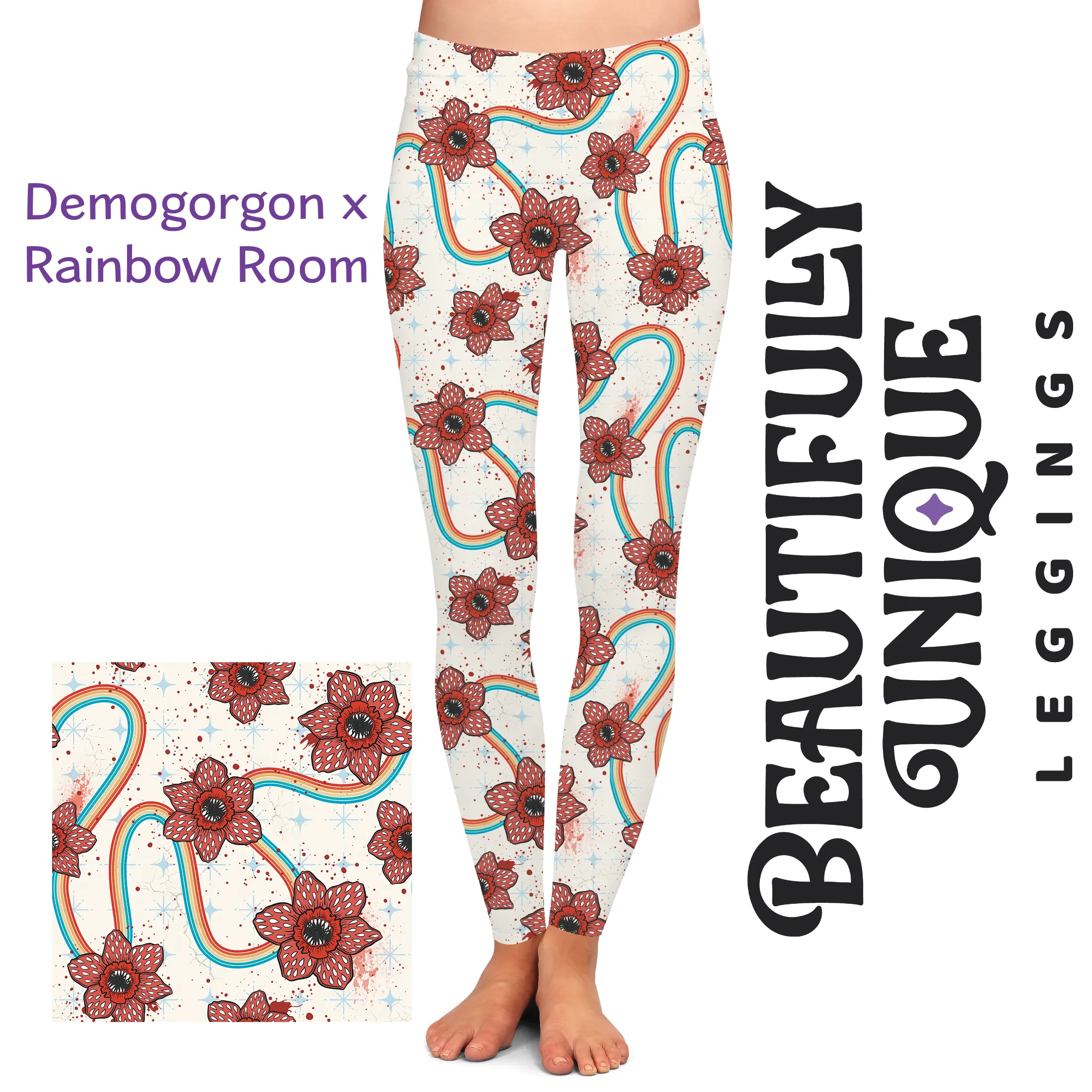 Demogorgon x Rainbow Room (Semi-Exclusive) - High-quality Handcrafted Vibrant Leggings