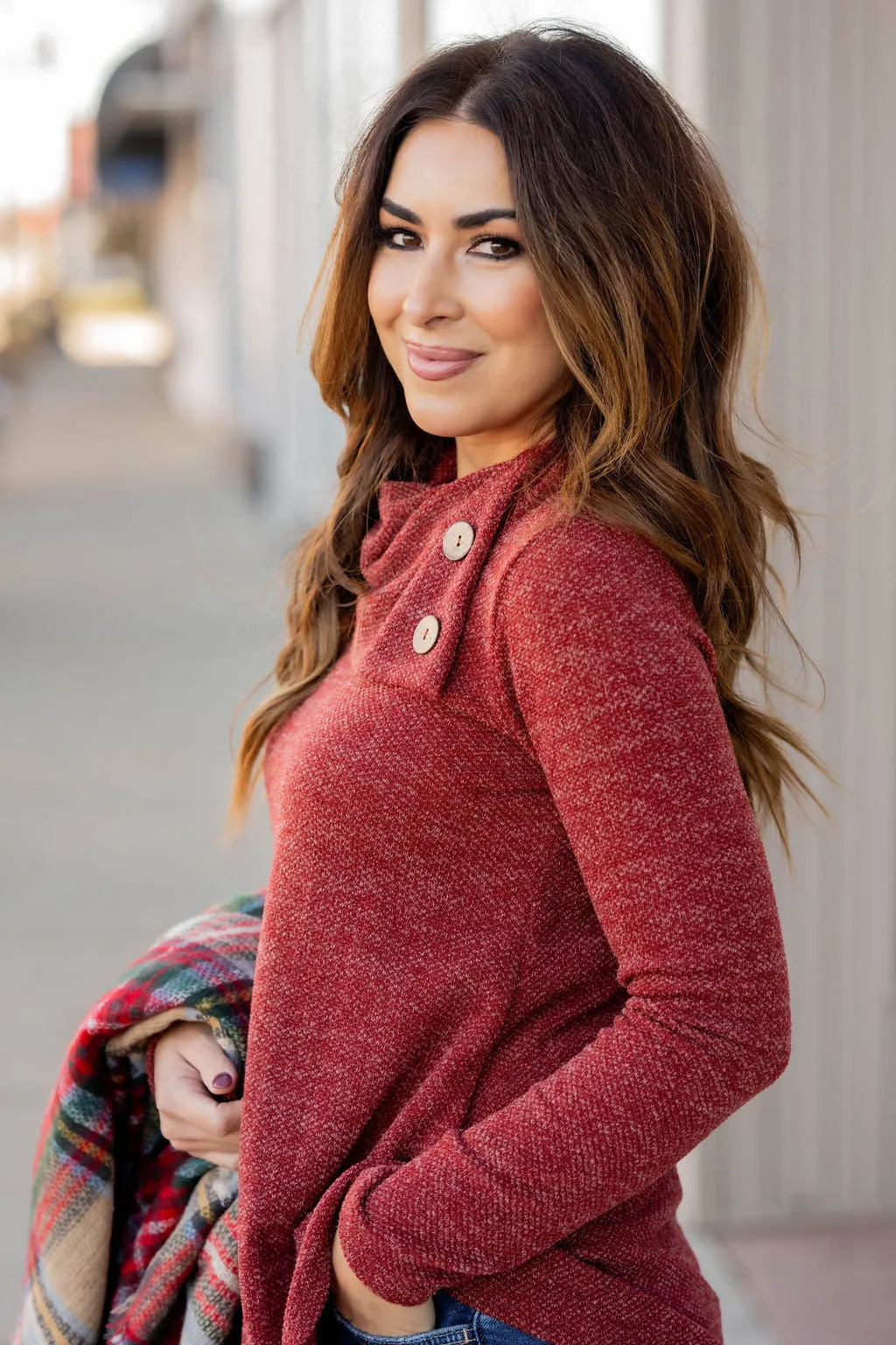 Dual Button Side Sweater