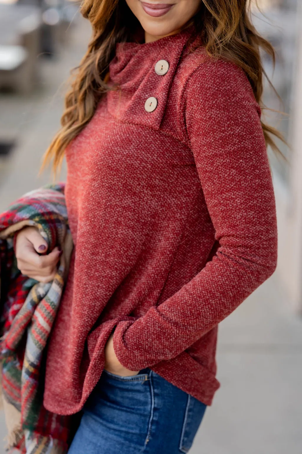 Dual Button Side Sweater