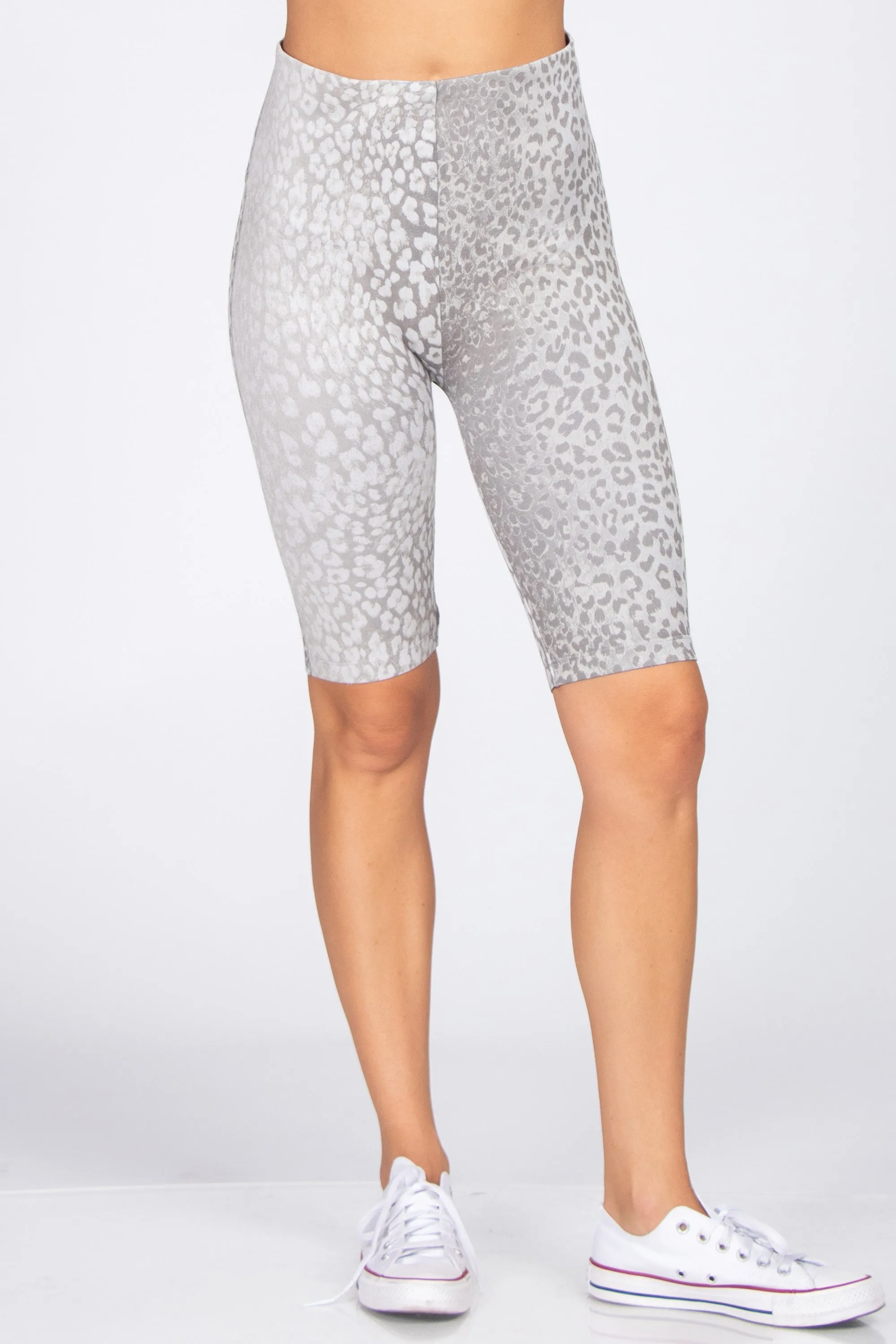 Dual Ombre Leopard Print Legging Shorts