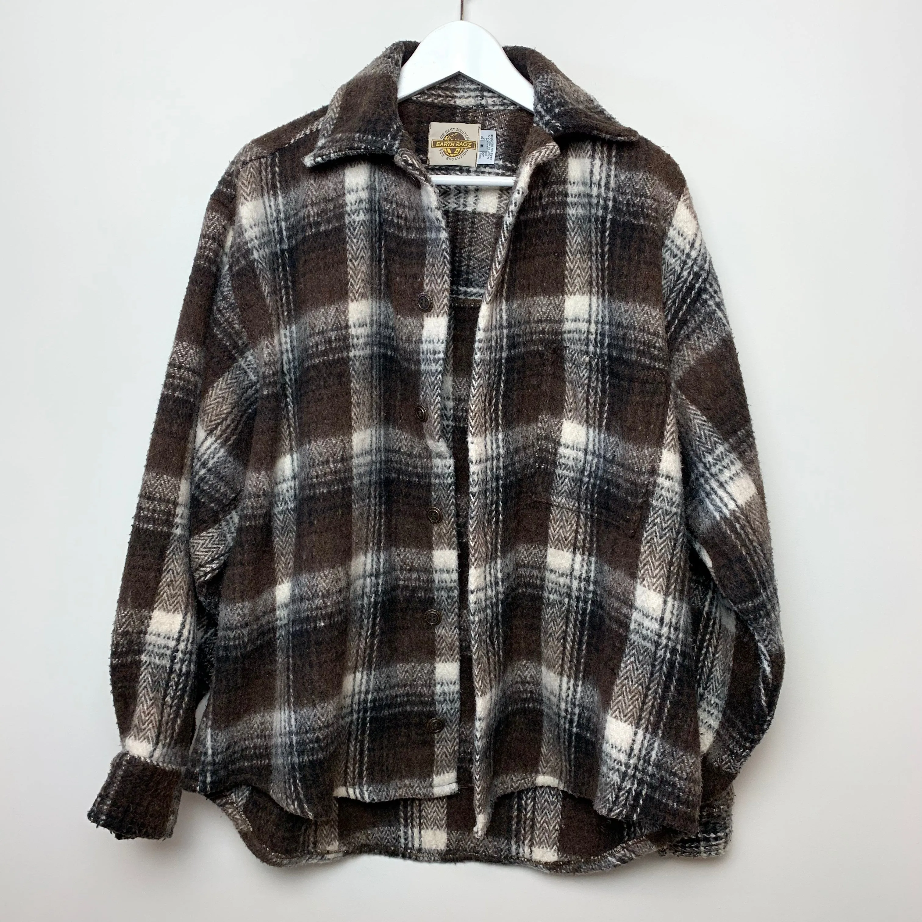 Earth Ragz Plaid Shirt Jacket Shacket Medium