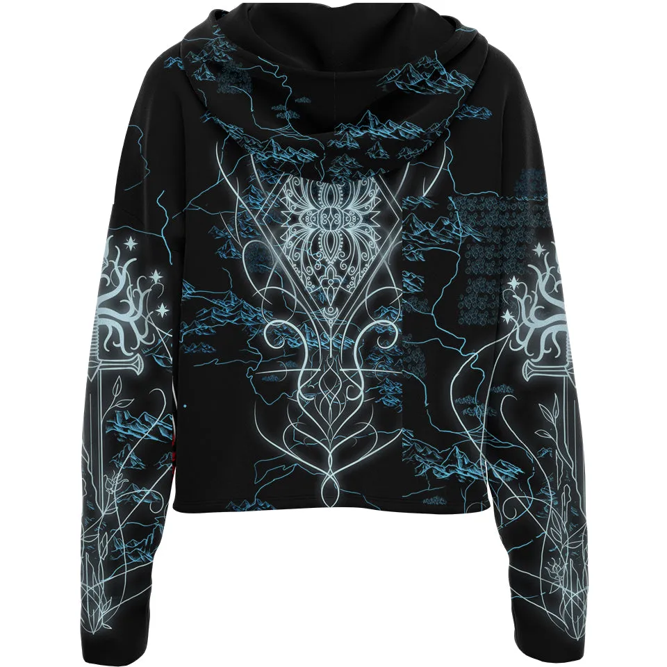 Elven Drop Shoulder Crop Hoodie - Fantasy Edition