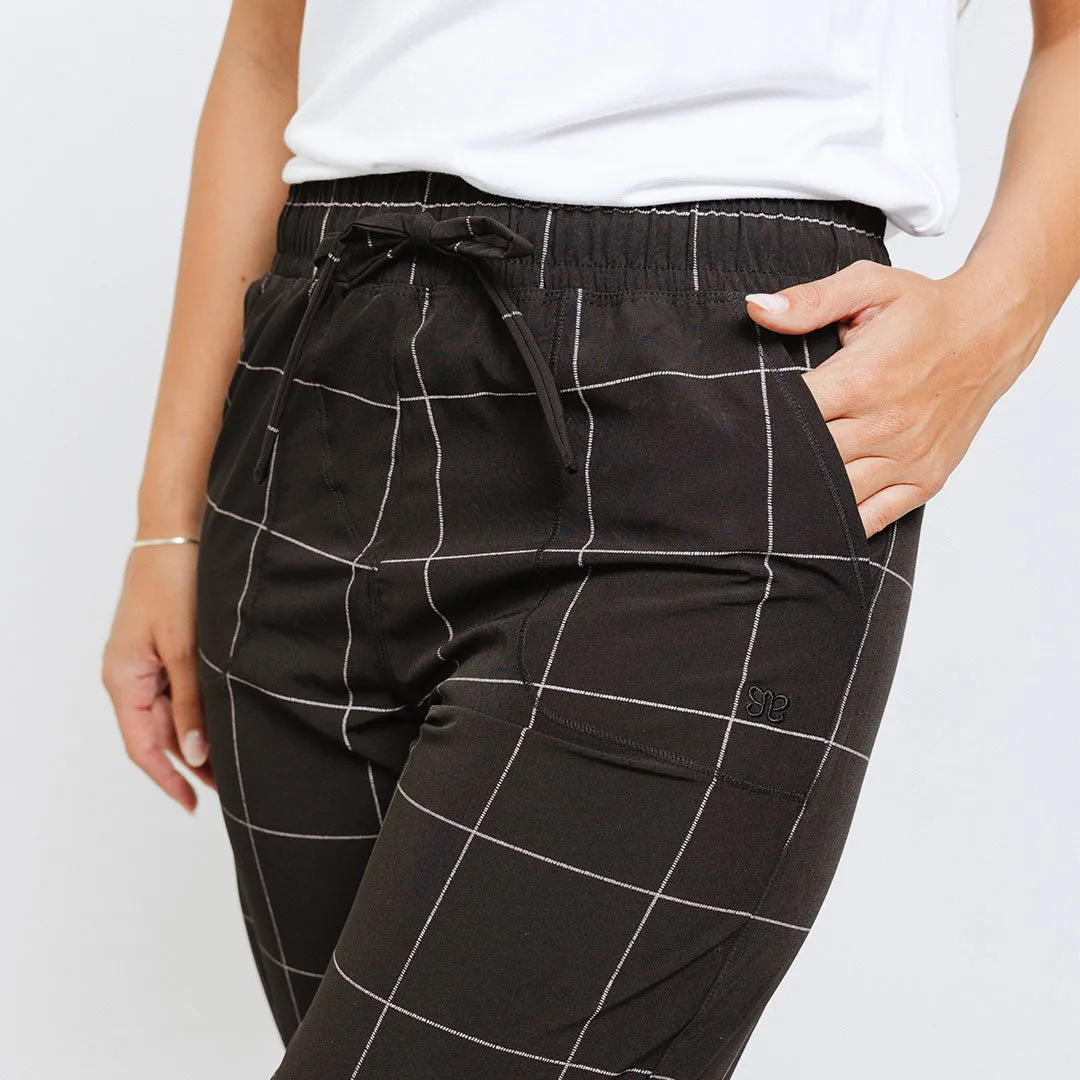 Everywhere Joggers, Black Windowpane