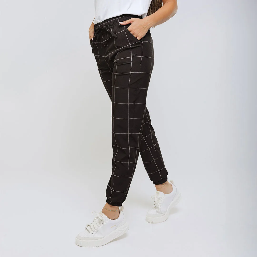 Everywhere Joggers, Black Windowpane