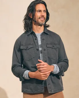 Faherty Jersey Shirt Jacket Faded Charcoal