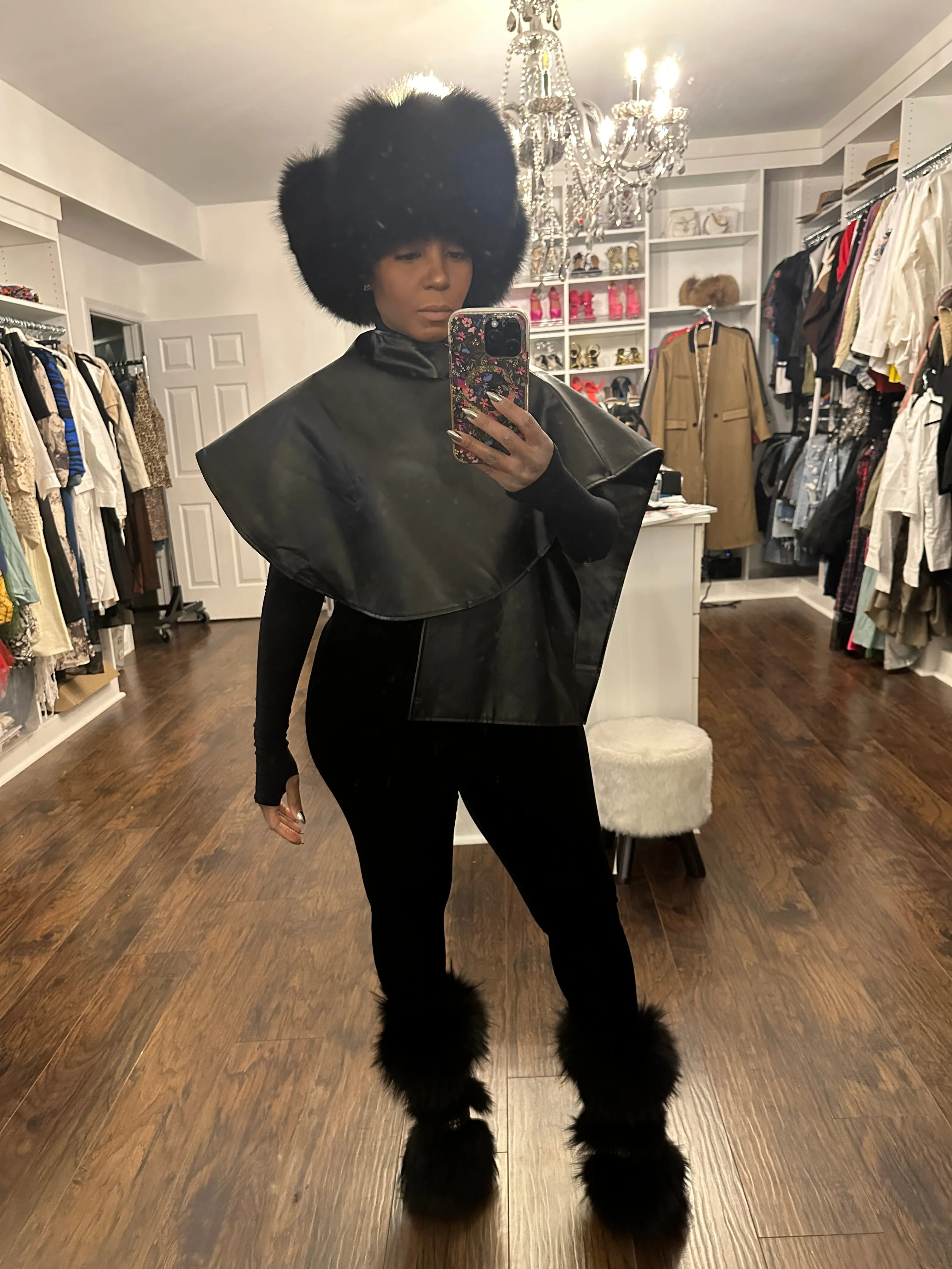 Faux Leather Cape 1/30