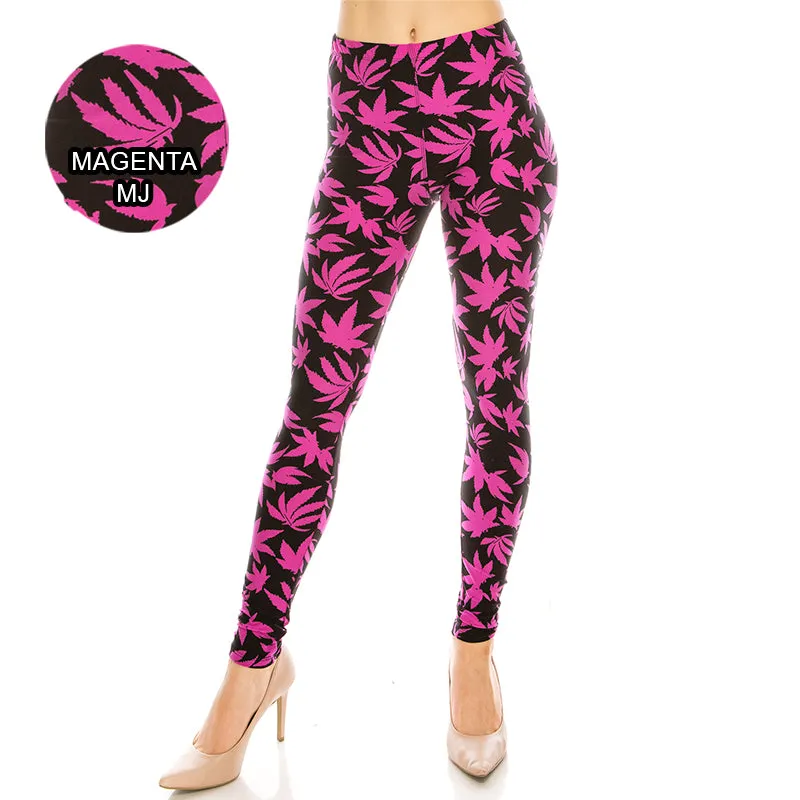 Floral Patterned Ultra Soft Leggings (Regular/Plus Size)