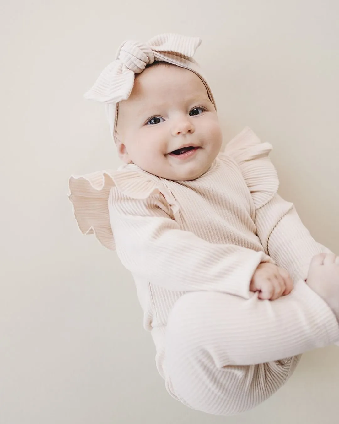 Flutter Sleeve Baby Bodysuit | Vanilla