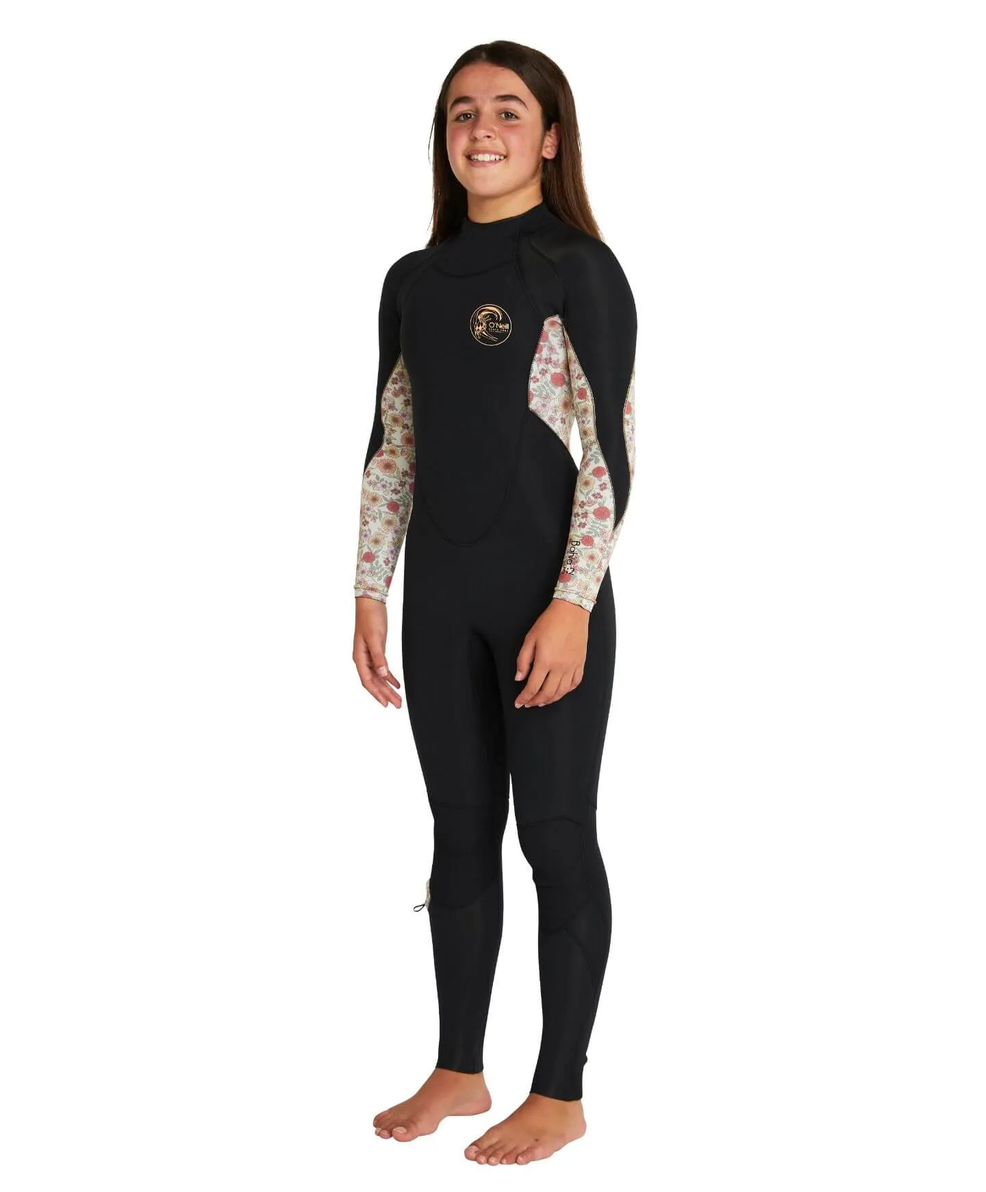 Girl's Bahia 4/3mm Steamer Back Zip Wetsuit - Sierra