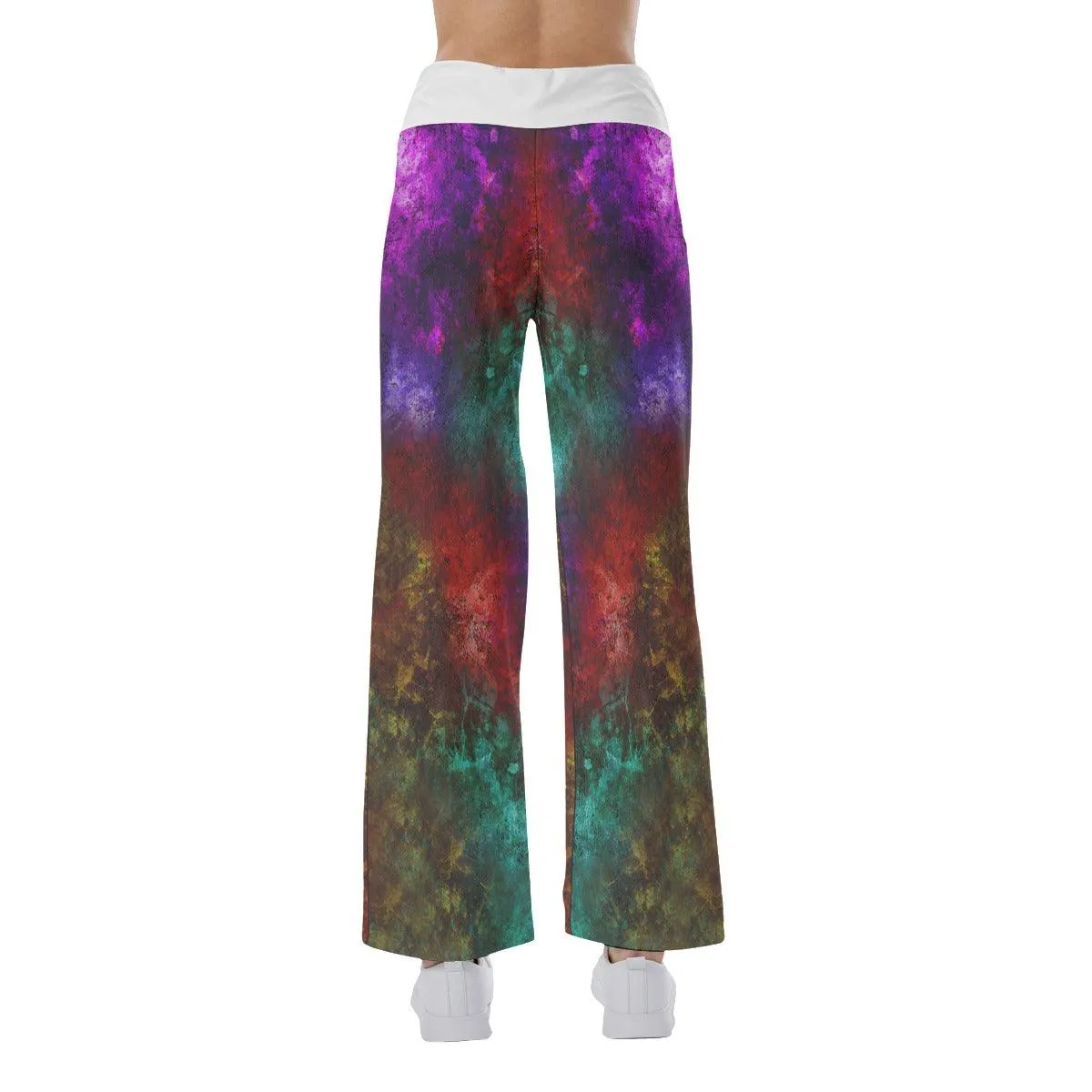 Green Purple Horror Little Smile High-waisted Wide Leg Pants