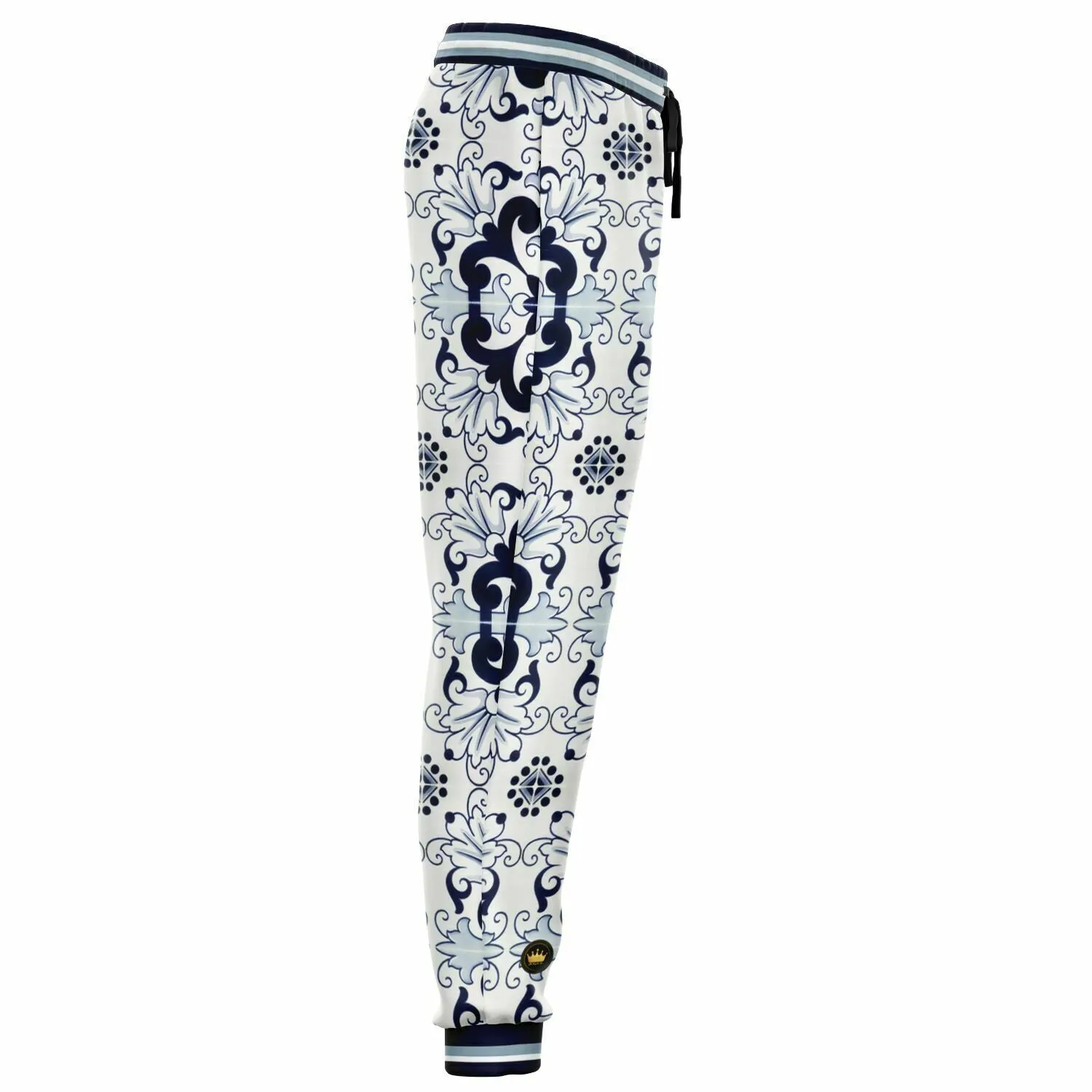 Greyscale Floral Tavira Tile Eco-Poly Unisex Joggers