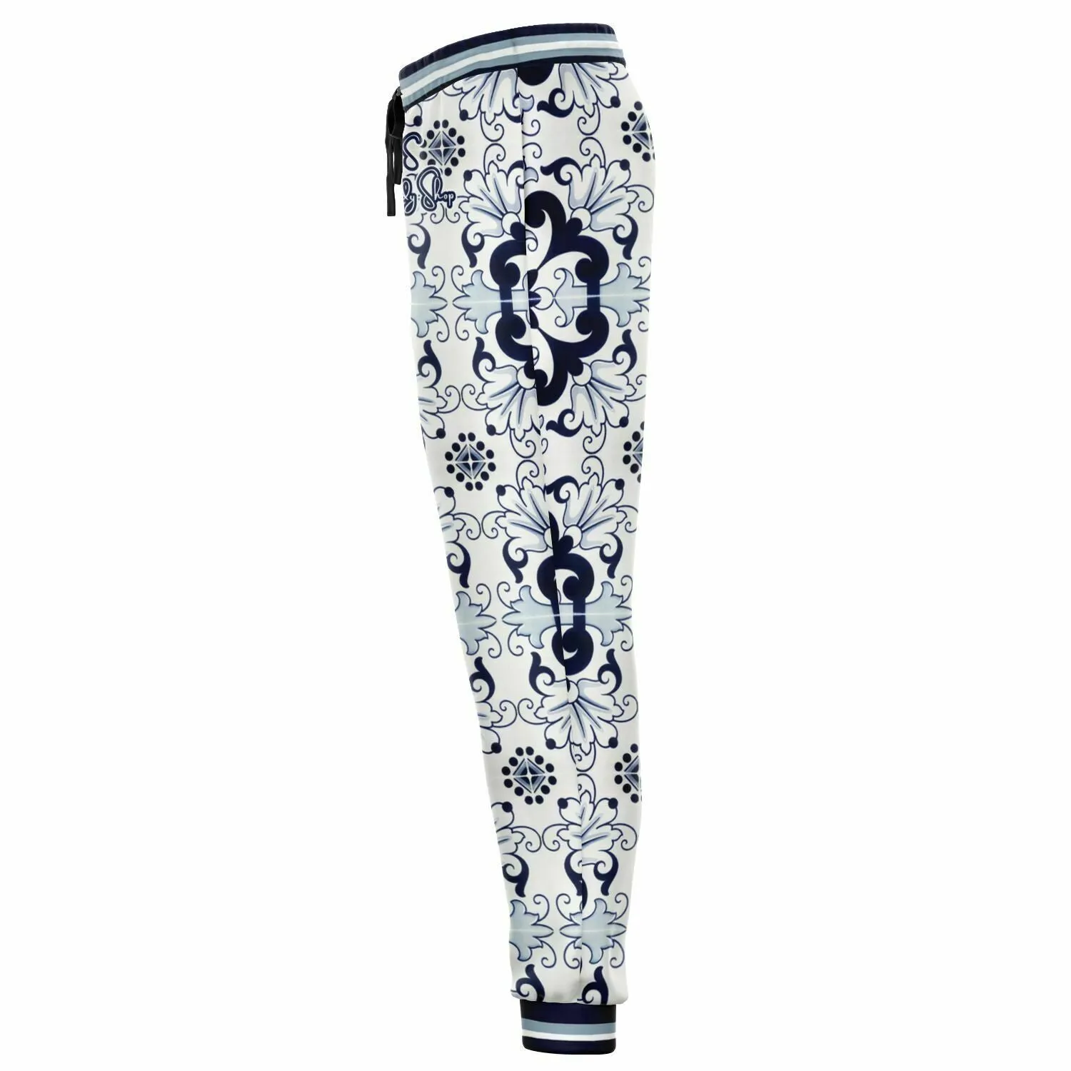 Greyscale Floral Tavira Tile Eco-Poly Unisex Joggers